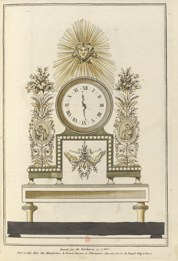 Pendule avec un masque de Méduse et ornements floraux