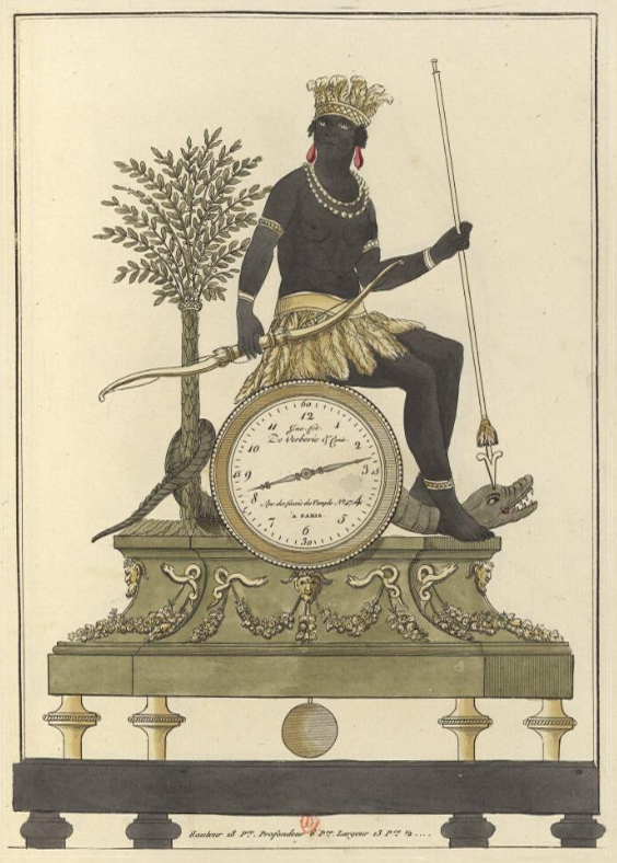 Pendule avec allégorie de l'Amérique.