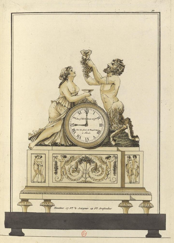 Pendule avec Bacchus.