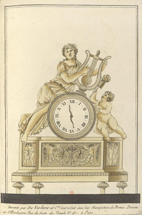 Pendule avec Thalie, allégorie de la comédie.