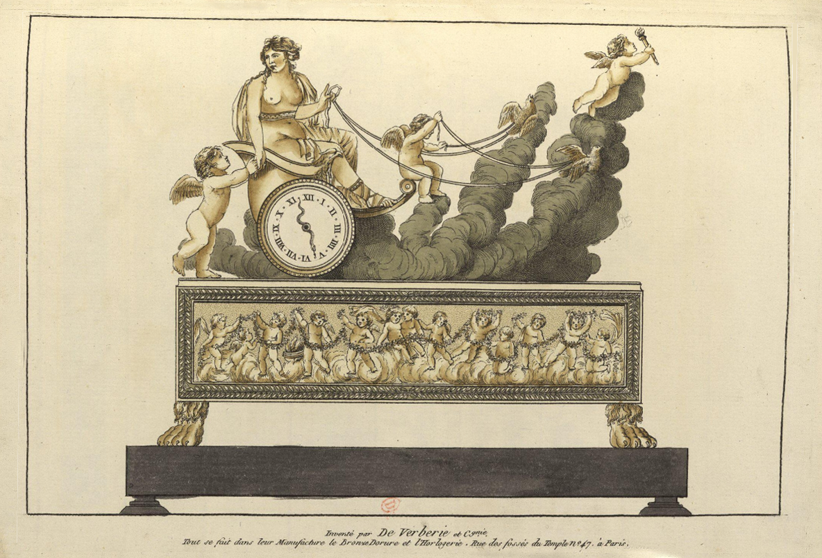 Pendule avec Aphrodite sur son char.