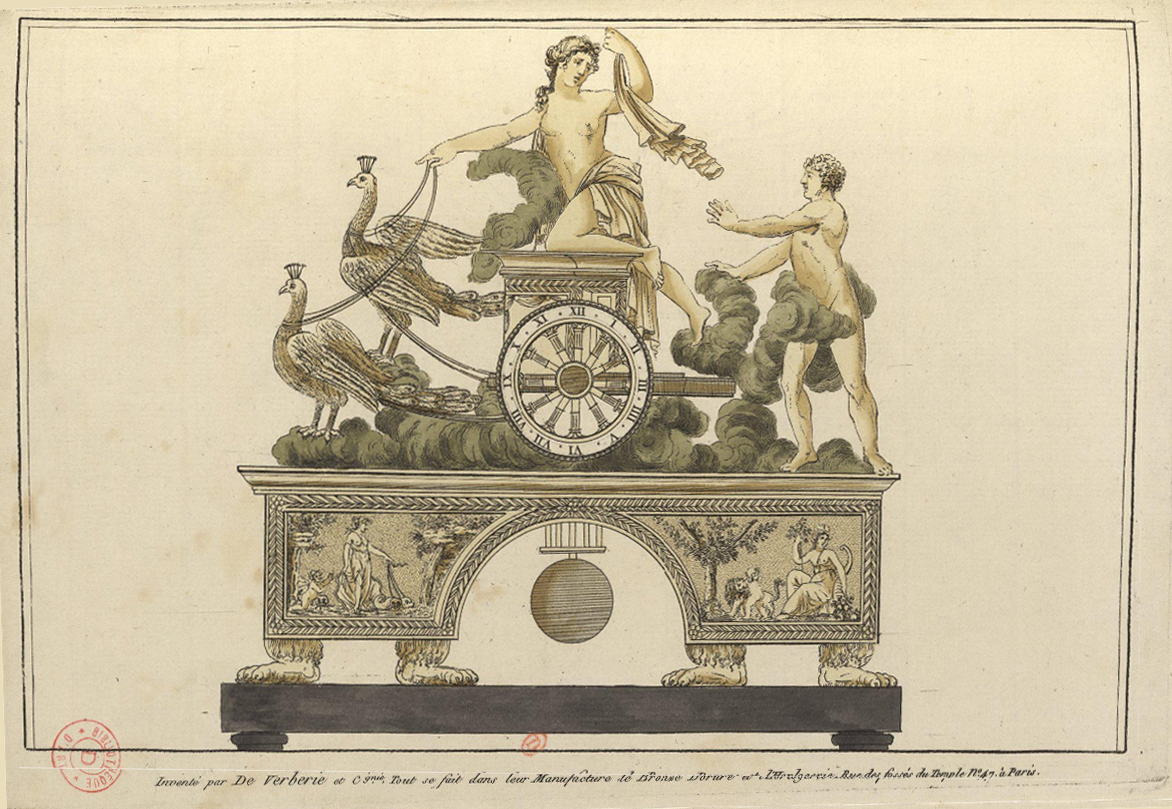 Pendule avec Héra sur son char.