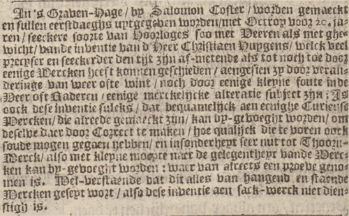 Salomon Coster the clockmaker of Christiaan Huygens. Early pendulum Clocks