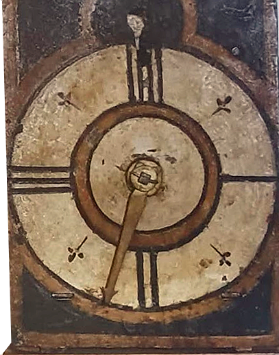 Roman numerals on clock dials. Italian 4-hour dial.