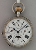 Silver french moon/calender pocket watch