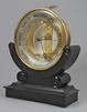 French 'Bourdon' table- or wall-barometer on ebonised basement.