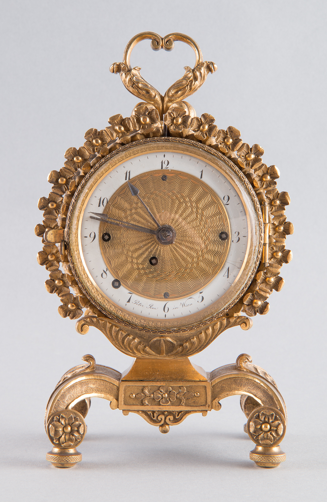 Antique carriage clock by Peter Rau, c. 1820.