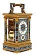 DROCOURT FRANCE. Cloisonné carriage clock, c. 1880. Height: 20.5 cm.