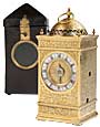 SOUTHERN NETHERLANDS, Tabernacle clock with travelling case, c. 1560. Height: 18 cm. 