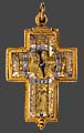 JACQUES SERMAND GENEVA. An antique firegilt and rock crystal crucifix pendant watch, c. 1630. Height: 72 mm. 