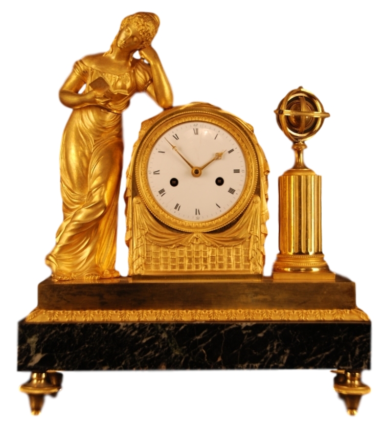 Empire mantel clock, ‘La Liseuse’, ca. 1810.