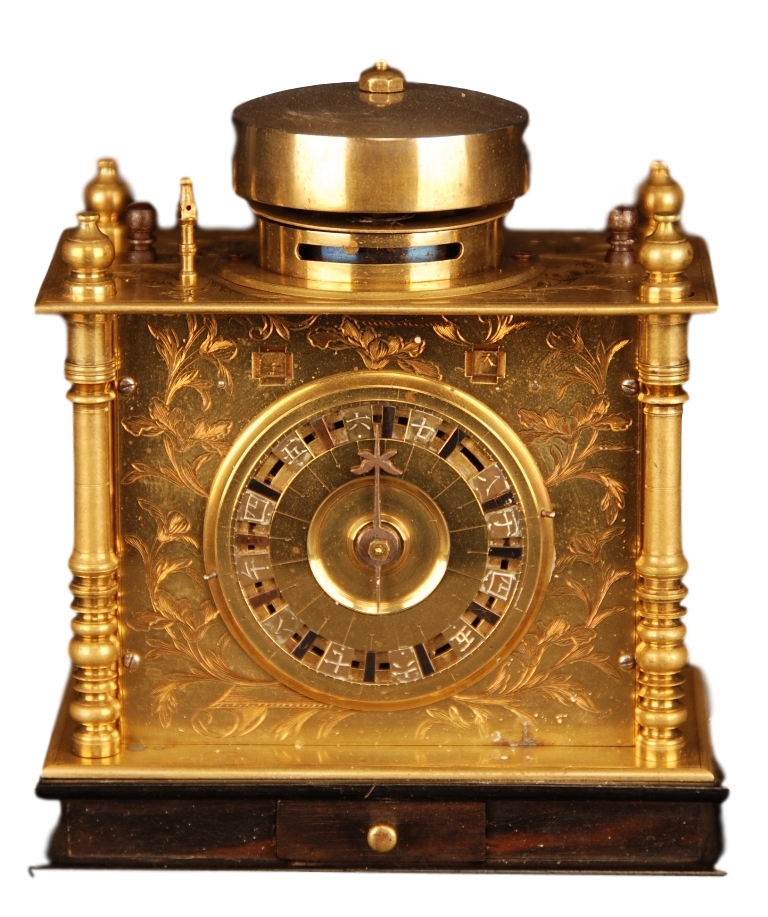 c.1850 Miniature Japanese Pillar Clock.