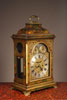 An attractive English Japanned bracket clock by Conyers Dunlop london, circa 1750. 