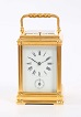 A French gilt gorge case striking and alarm carriage clock, circa 1880