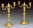 A splendid pair of Louis XVI gilt bronze candelabra