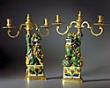 A magnificent pair of Qianlong Chinese porcelain candelabra