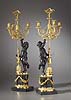 A very fine pair of Louis XVI three light figural candelabra 