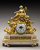 An important Louis XVI gilt bronze and white marble mantle clock with an astronomical movement of eight day duration signed on the dial G. Merlet for Georges-Adrien Merlet 