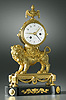 An important Louis XVI gilt bronze Pendule ‘Au Lion’ of eight day duration by Joseph Mignolet 