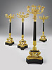 A very fine set of four Empire gilt bronze nine-light candelabra attributed to Pierre-Philippe Thomire
