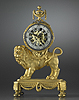 An extremely fine Louis XVI gilt bronze Pendule ‘Au Lion’ of eight day duration, housed in a case attributed to François Vion with movement attributed to Pierre-Antoine Regnault