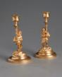 A pair of ormolu dwarf candlesticks, circa 1880