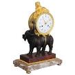 Elephant mantel clock, circa 1750 and later