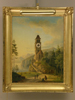 A small well painted picture quarter striking picture wall clock, second quarter 19th Century, Austria or Germany, 54cm x 44cm.