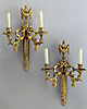 A pair of Louis XV gilt bronze wall lights