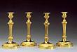 A fine set of 4 Louis XVI gilt bronze candlesticks