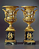 A magnificent pair of large sizes St. Petersburg Empire two toned vases