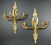 A superb pair of Empire gilt bronze wall lights