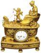 Chariot clock of the alliance between Psyché and Eros (soul and love)/ butterfly chariot, by Arnoux à Paris, ca. 1810.