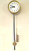 Austrian travelling Brettluhr, wall clock, dial  Ø 8 cm, circa 1840. 
