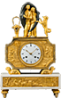 Paul and Virginie clock, White Marble and Gilt and Patinated Bronze Clock. Case by Jean-Simon Deverberie. Paris, Directoire period, circa 1795