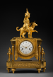 Molliens
Rare Gilt Bronze Mantel Clock “Allegory of Love and Fidelity”
Paris, Consulate period, circa 1800
Height 48.5 cm; width 32 cm; depth 11.5 cm