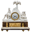 Dieudonné Kinable 
Important Gilt Bronze and Marble Mantel Clock
“Domingue, Paul and Virginie”
Paris, Directoire period, circa 1795 