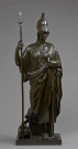 A superb early 19th century French patinated bronze statue of ATHENA-SOPHIA goddess of knowledge and wisdom. 
Paris, circa 1820-40