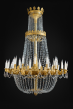 Attributed to Gilbert-Honoré Chaumont (1790-1868)
Monumental Gilt Bronze and Montcenis Crystal 36-Light Chandelier 
Paris, Empire period, circa 1820