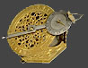 BERGAUER, INNSBRUCK, A German silvered and firegilt brass equatorial sundial with mechanical minute indication, c. 1680. Diameter: 7.5 cm