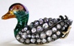 small antique duckbrooch with diamonds and enamel