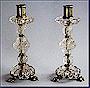 a pair of rock-crystal and silver-gilt candlesticks 