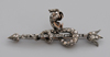 Antique silver and gold diamond set Chimaera brooch