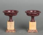 Exceptional pair of probably Egyptian porphyry marble, circa 1830