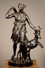 A bronze sculpture of Diana the huntress, French school circa 1880