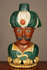 An attractive polychrome painted wood buste of a Moor, 19th Century.