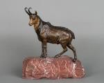 A very realistic, detailed multicolored Vienna bronze of mountain goat circa 1890