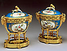 An extremely fine pair of Louis XV Sèvres pot-pourri covered vases