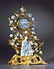 An exceptional Louis XV gilt bronze and Blanc de Chine mantle clock by Gudin