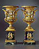 A magnificent pair of large sizes St. Petersburg Empire  two toned vases